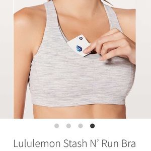 Lululemon stripes stash and run sports bra